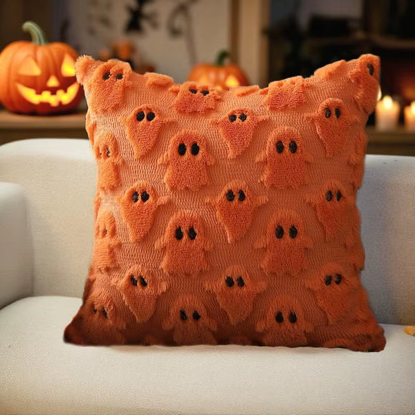 1Pc 3D Black Bat Plush Throw Pillow Cover, Gothic Dark Spooky Witch Halloween Decorative Cushion Cover, No Pillow Core
